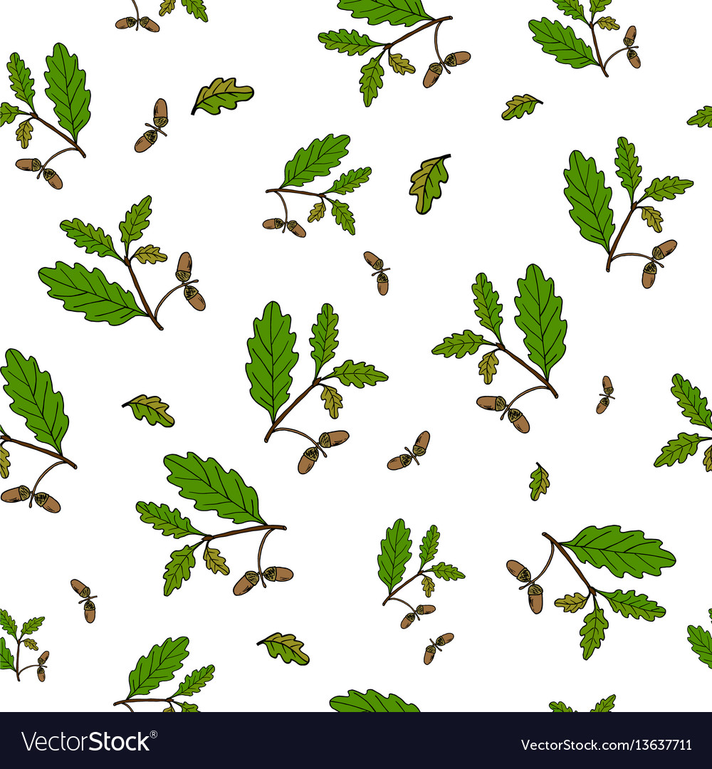 Seamless pattern with hand drawn tree