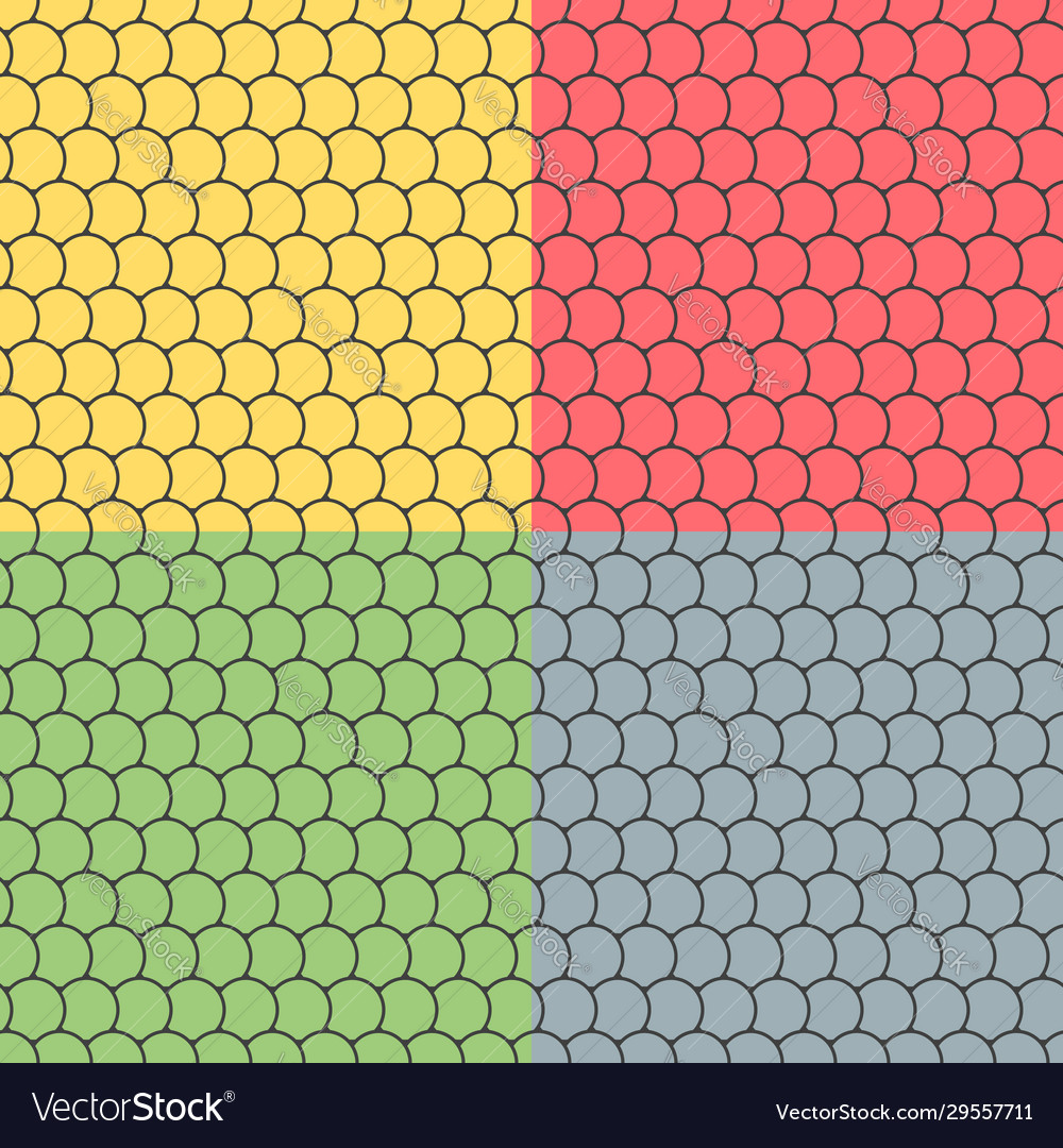 Set seamless patterns with round tiles vector image Set seamless patterns with round tiles