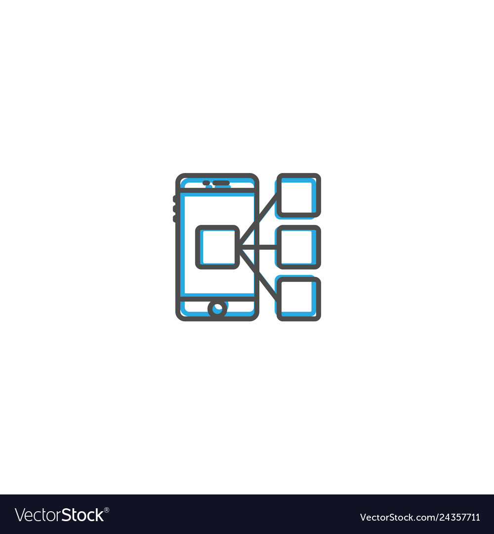 Smart phone icon design marketing line