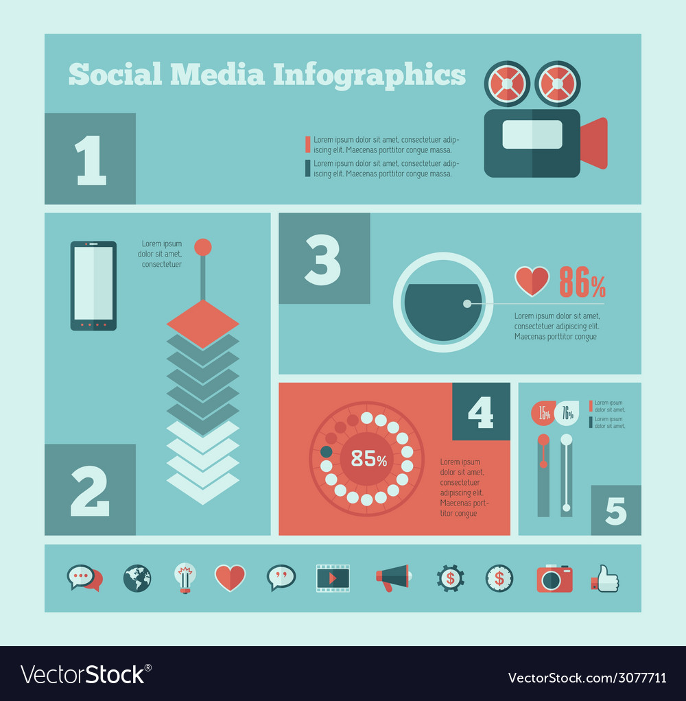 Social media infographic template Royalty Free Vector Image