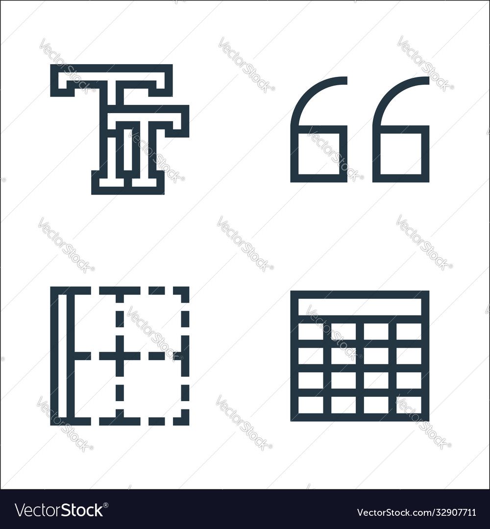 Text editor line icons linear set quality vector image Text editor line icons linear set quality