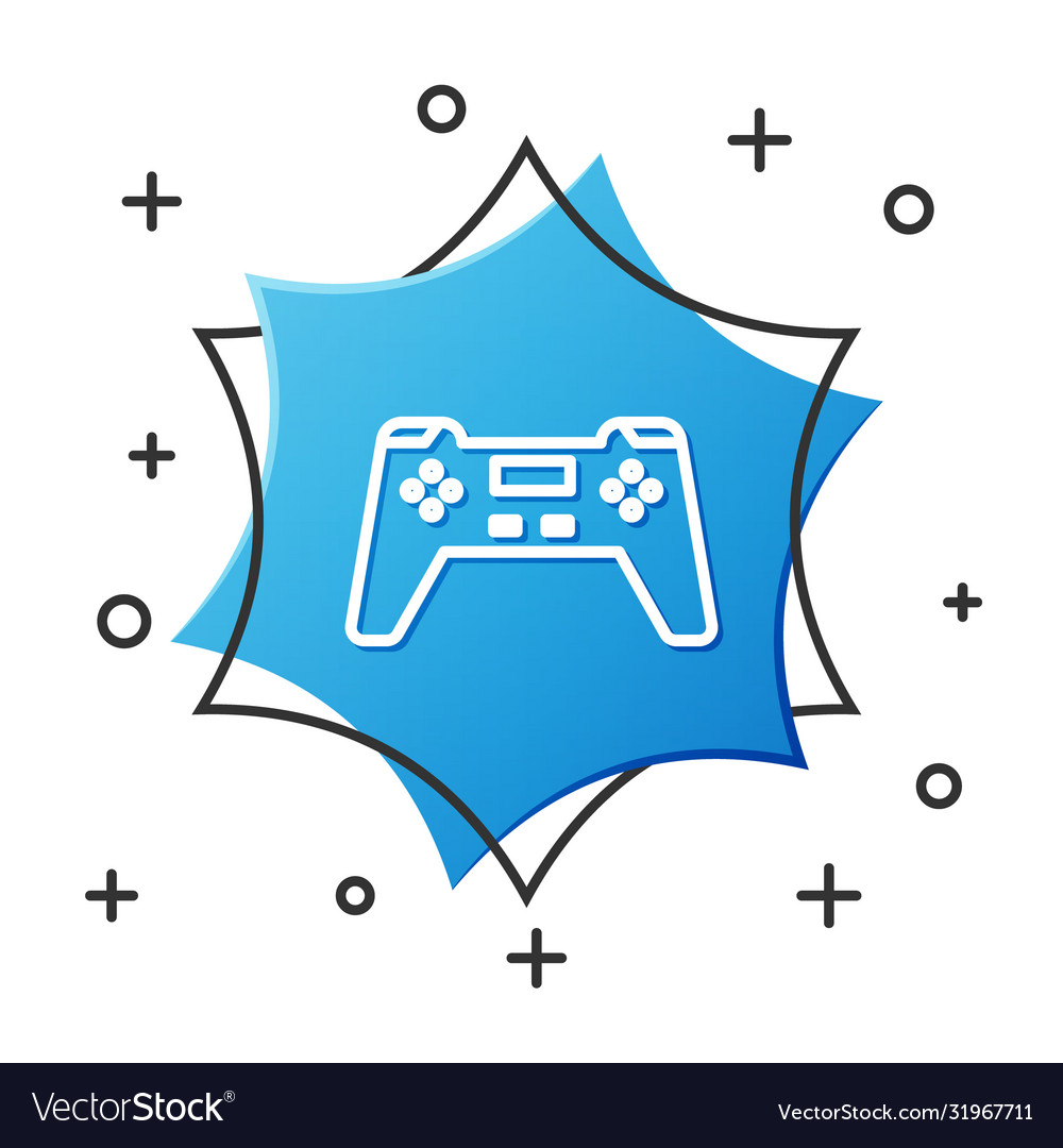 White line gamepad icon isolated on vector image White line gamepad icon isolated on