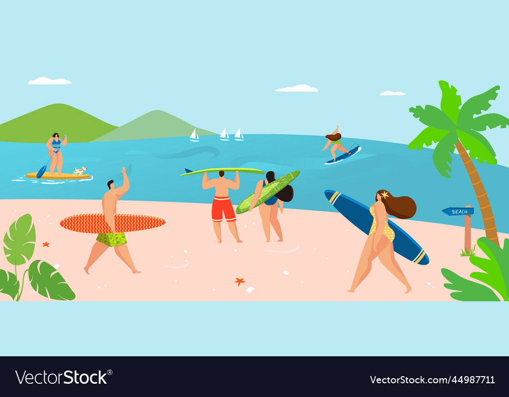 Young People Character Together Sport Activity Vector Image