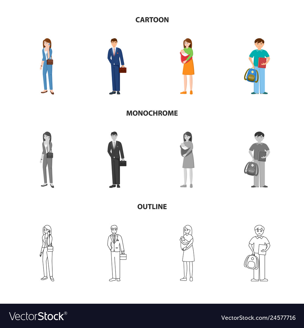Design of character and avatar symbol set vector image Design of character and avatar symbol set