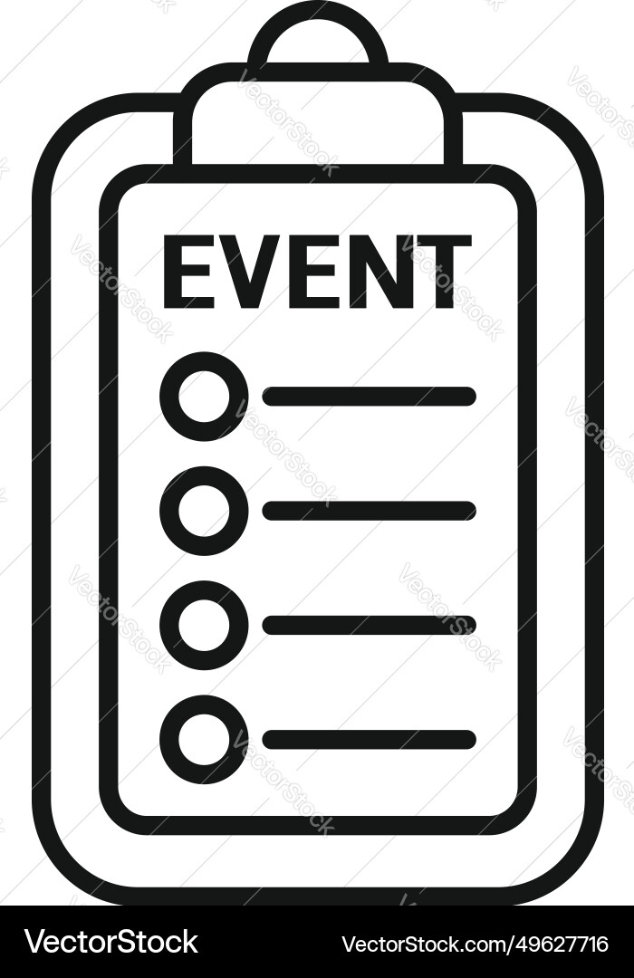 Event clipboard icon outline marriage Royalty Free Vector