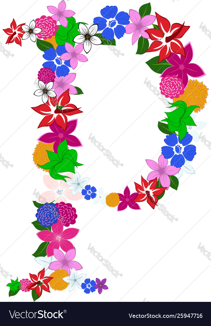 Floral Alphabet Letter Royalty Free Vector Image 4845