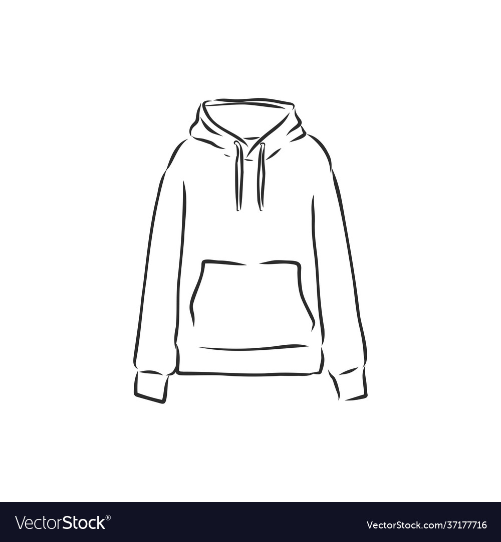 Hoodie drawing engraving ink line art hoodie Vector Image