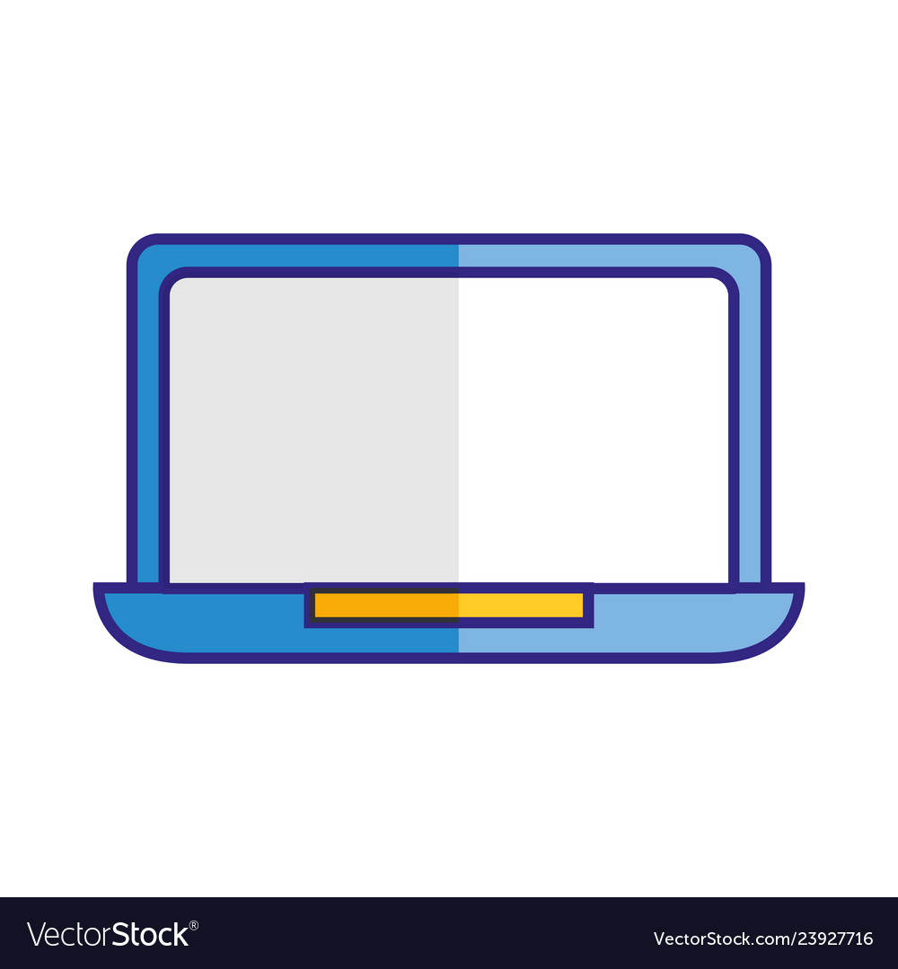 Laptop computer device isolated image