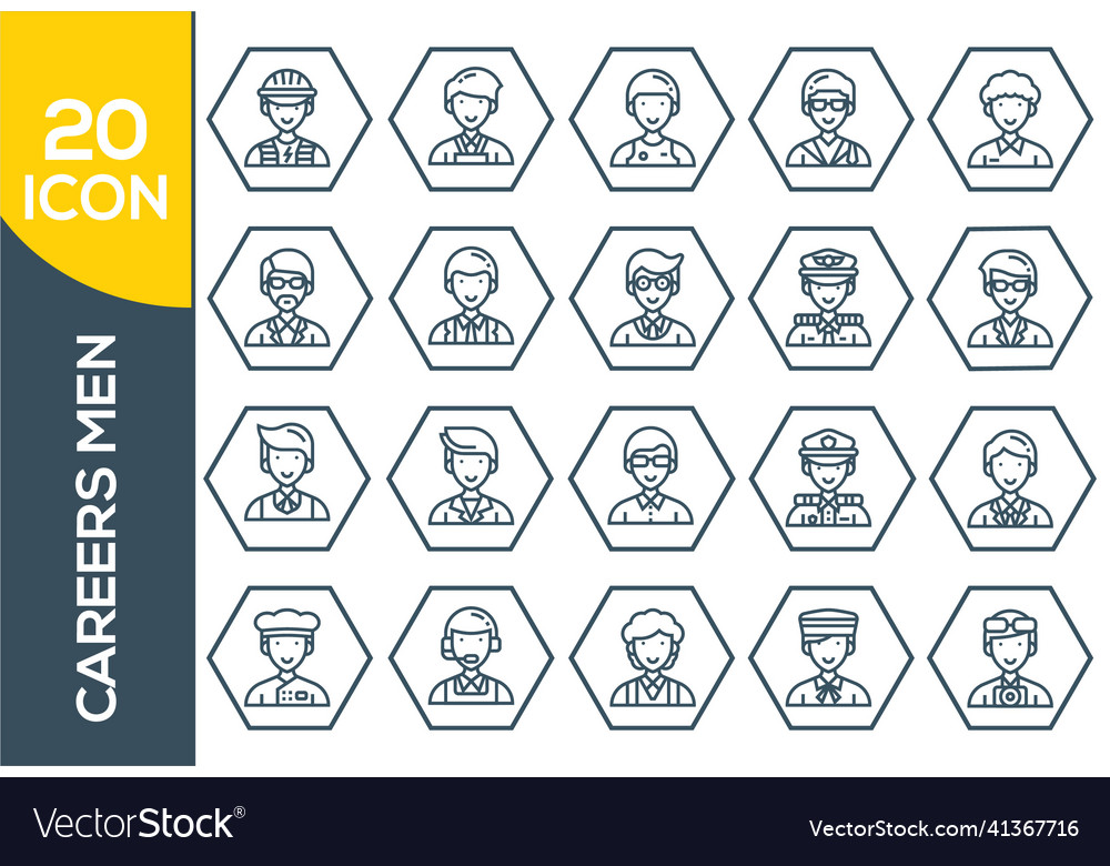 Modern thin line icons set of people avatars
