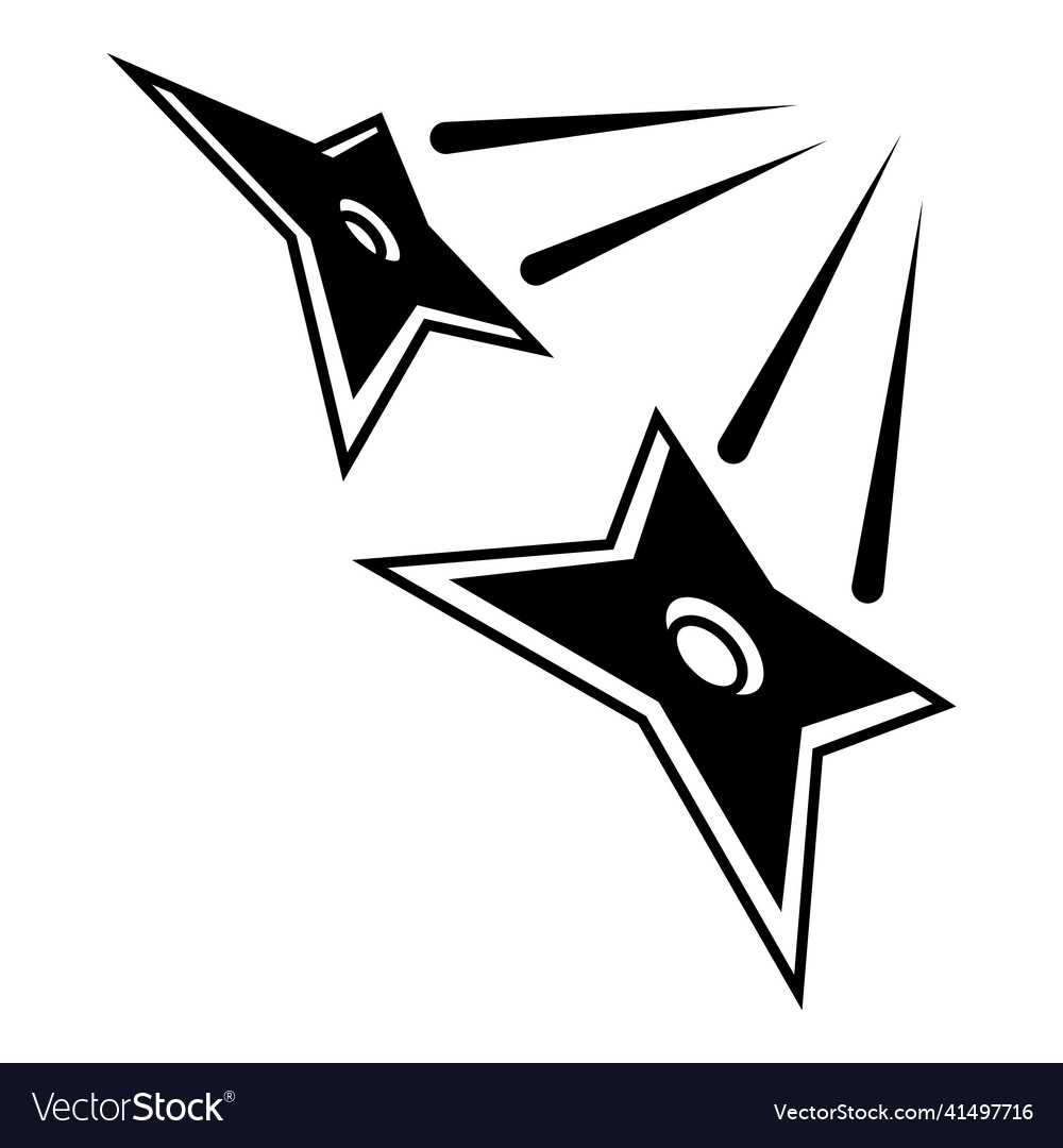 Ninja shuriken star flat icon isolated on white