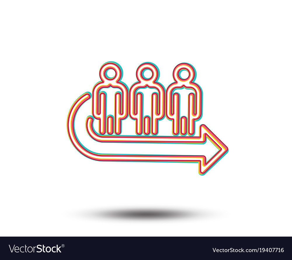 Queue line icon people waiting sign Royalty Free Vector