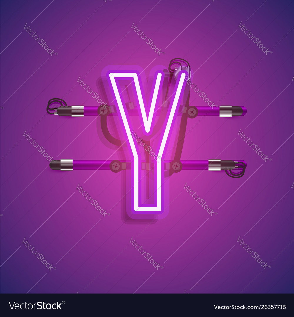 Realistic neon character with wires and console vector image Realistic neon character with wires and console