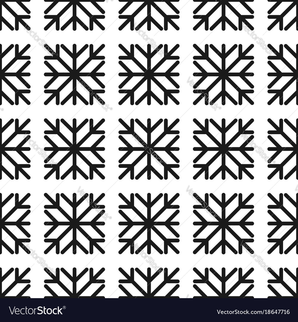 Seamless pattern of geometric snowflake square