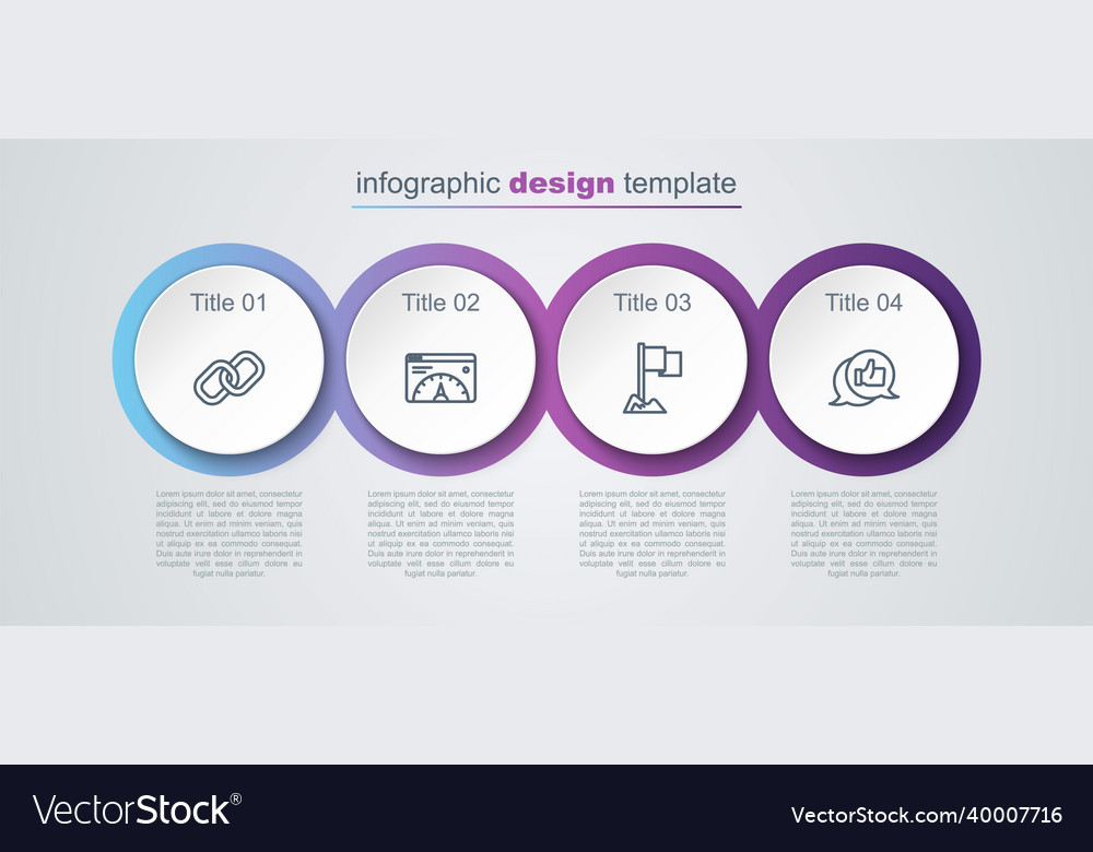 Set line chain link website statistic location vector image Set line chain link website statistic location