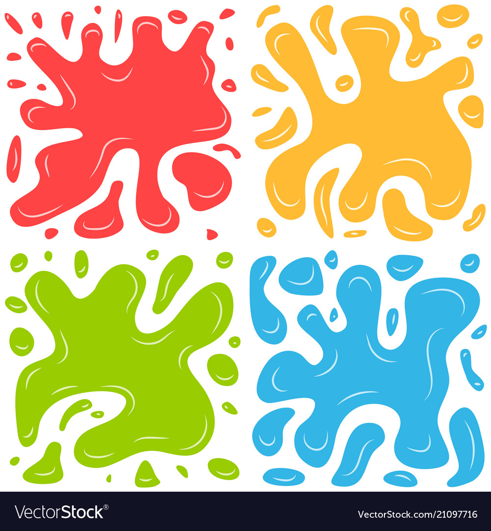 Set of four splashes on a white background Vector Image Set of four splashes on a white background