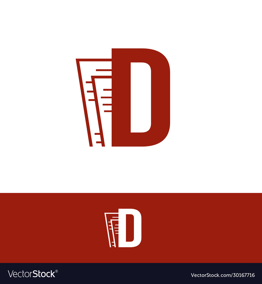 Simple design initial letter d for element vector image Simple design initial letter d for element