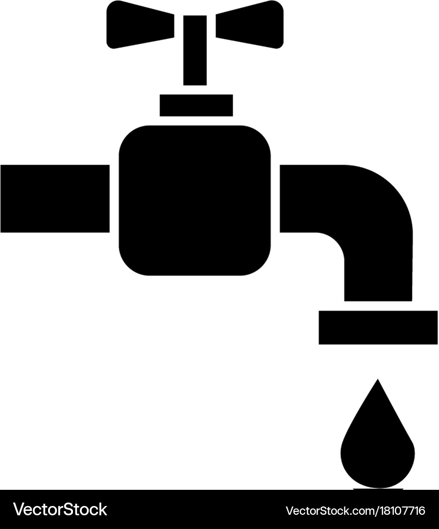 Tap Water Icon Black Sign On Royalty Free Vector Image