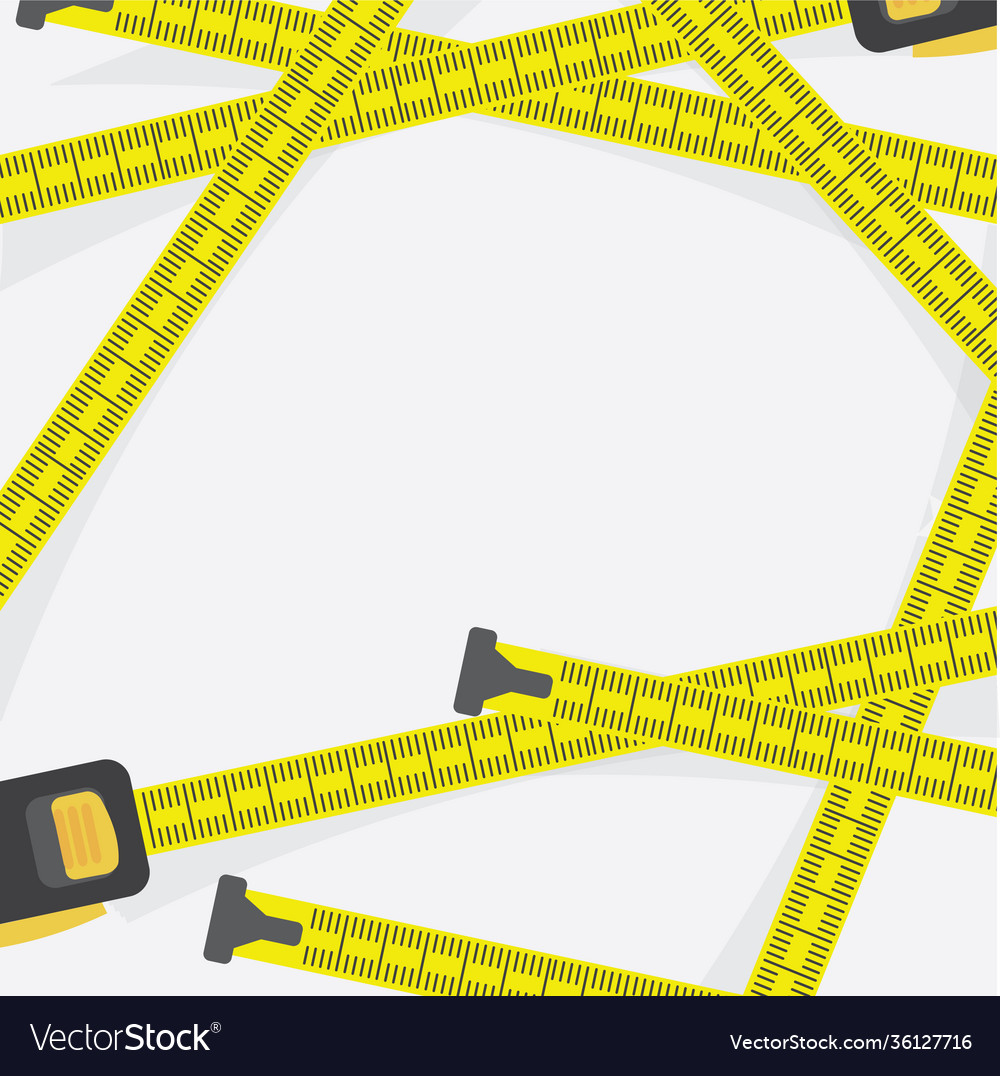 Tape measure multiple on white background vector image Tape measure multiple on white background