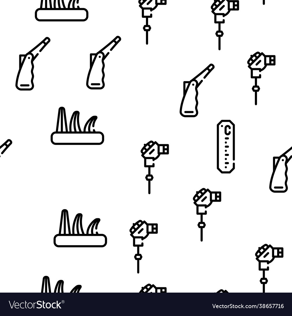 Thermometer device seamless pattern vector image Thermometer device seamless pattern