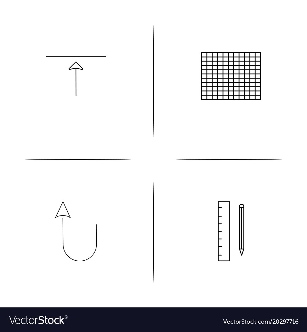 Web and text simple linear icon setsimple outline