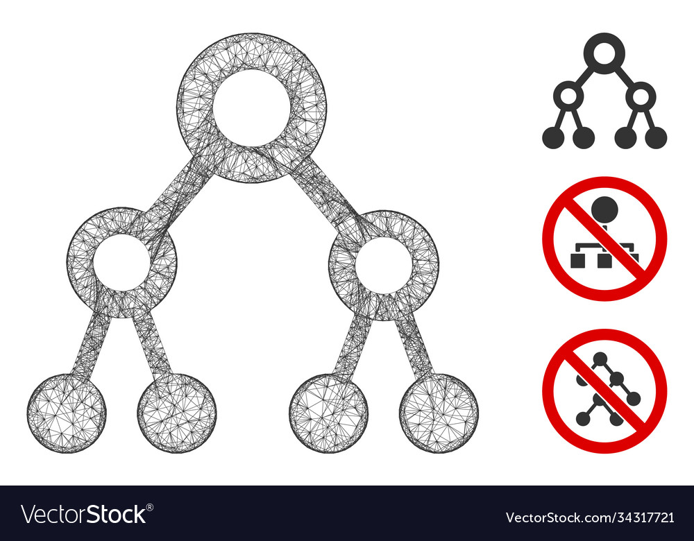 Binary tree polygonal web mesh vector image Binary tree polygonal web mesh