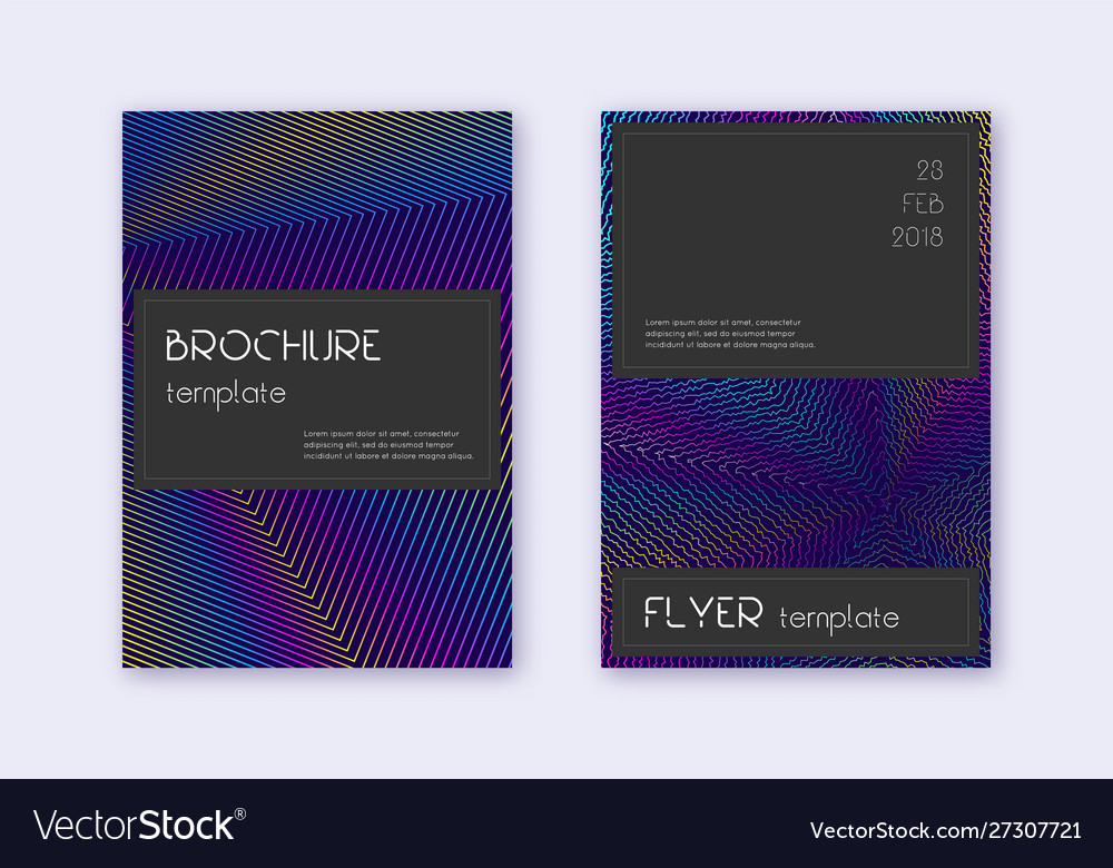 Black cover design template set rainbow abstract