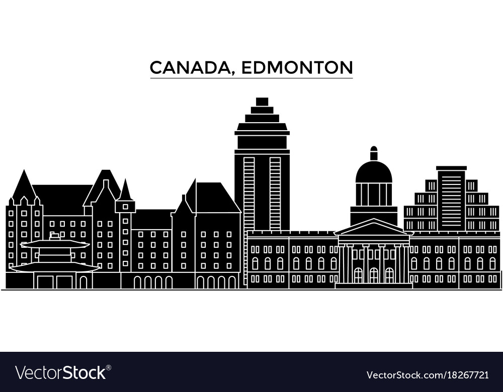 Canada edmonton architecture city skyline Vector Image