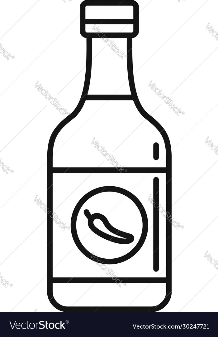 Chili Sauce Bottle Icon Outline Style Royalty Free Vector 4899