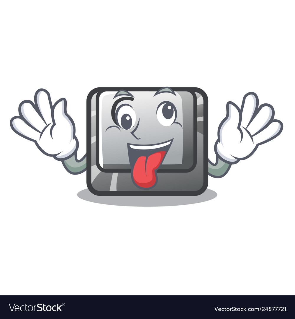 Crazy button c installed on cartoon computer vector image Crazy button c installed on cartoon computer