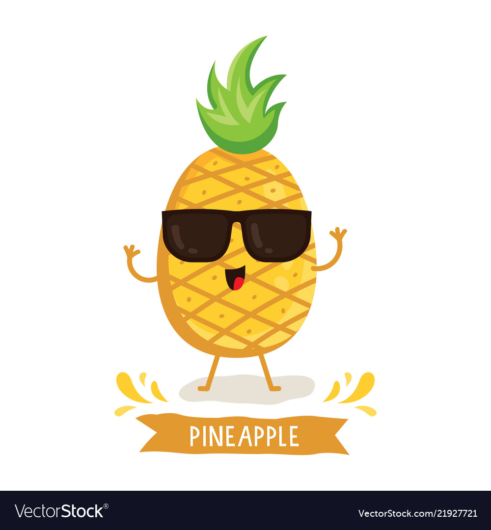 Cute pineapple character Royalty Free Vector Image