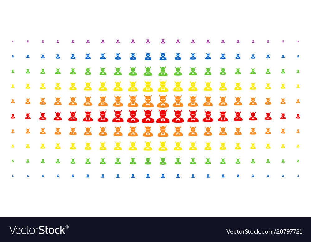Devil spectrum halftone grid vector image Devil spectrum halftone grid
