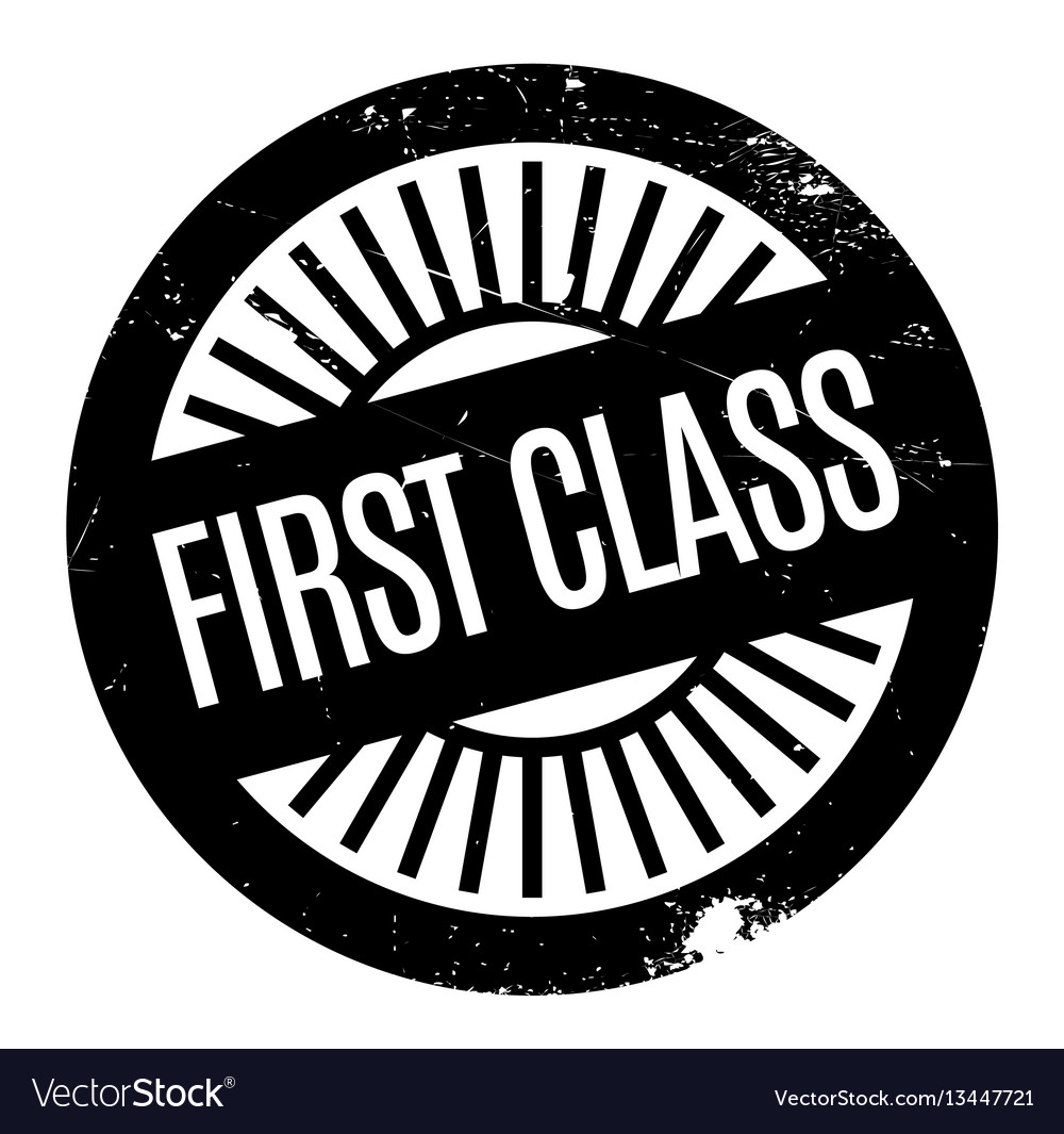 First Class Rubber Stamp Royalty Free Vector Image