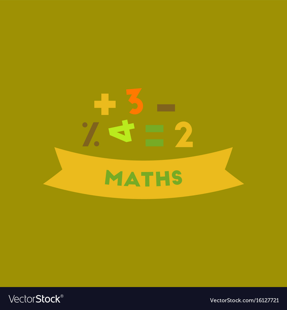 Flat icon on background math lesson