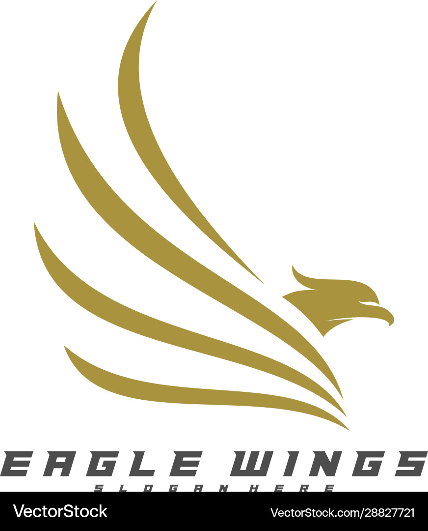 Flying eagle logo design creative template Vector Image