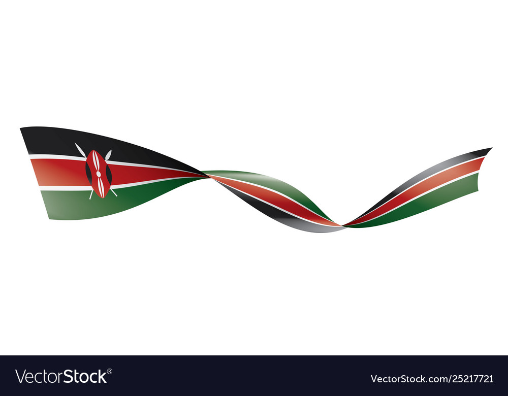 Kenya flag on a white Royalty Free Vector Image