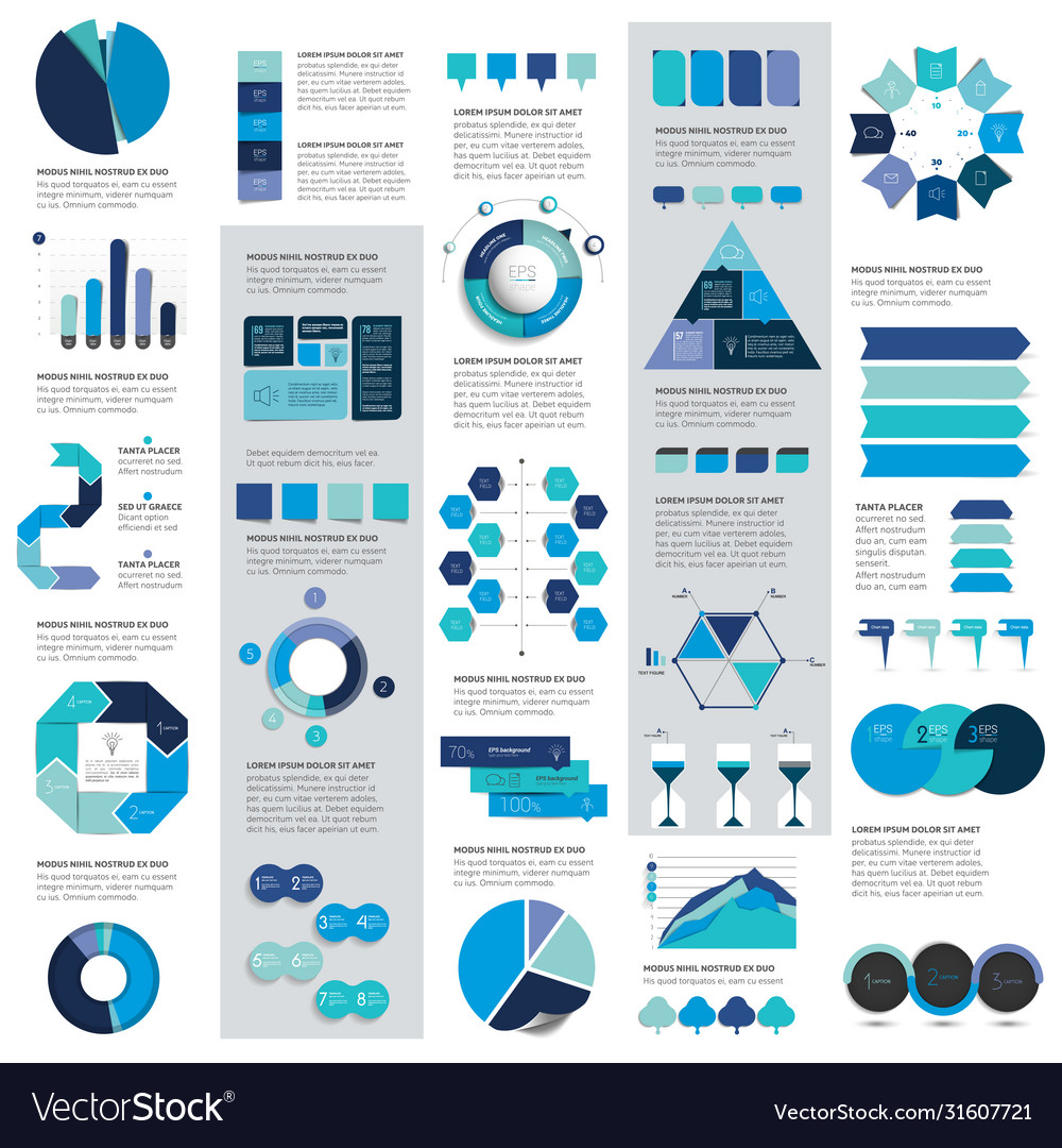 Mega set infographics elements charts graphs