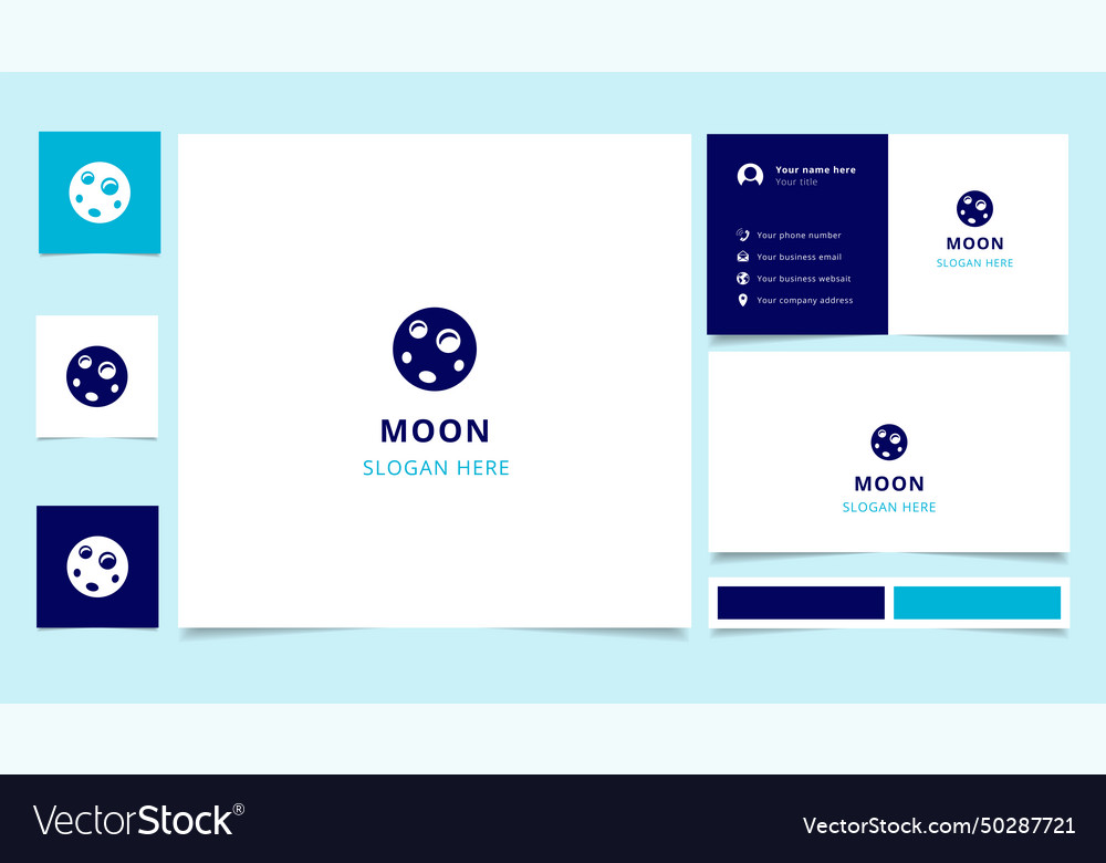 Moon Logo Design mit bearbeitbarem Slogan Branding