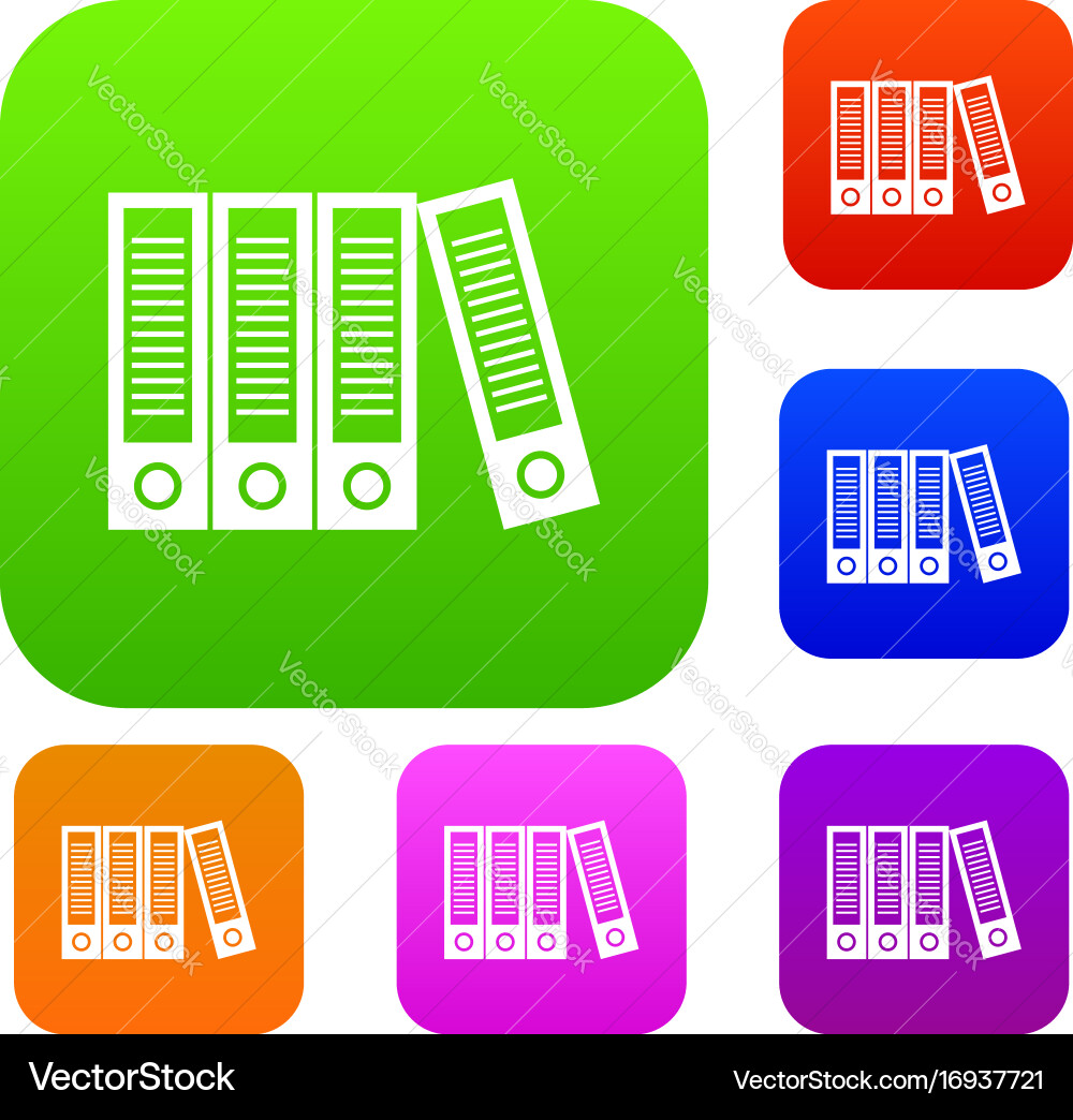 Office folders set collection Royalty Free Vector Image
