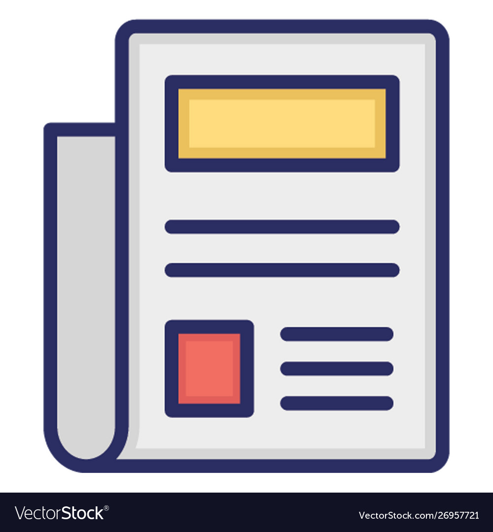 Paper outline fill with color isolated ico