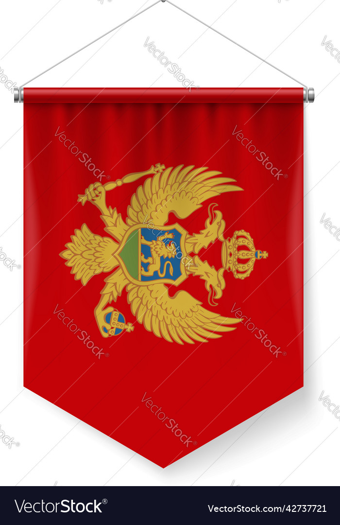 Pennant flag of montenegro Royalty Free Vector Image