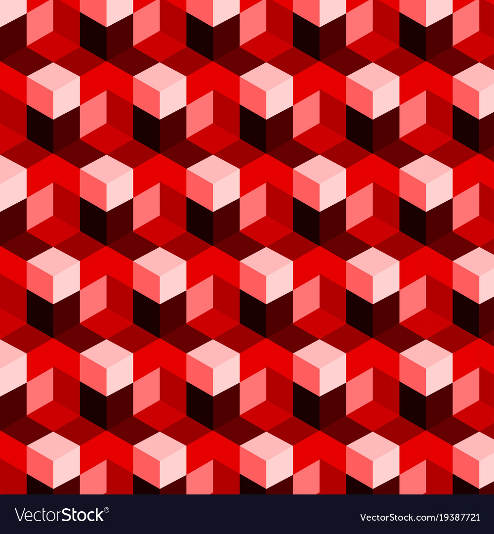Red Cube Seamless Pattern
