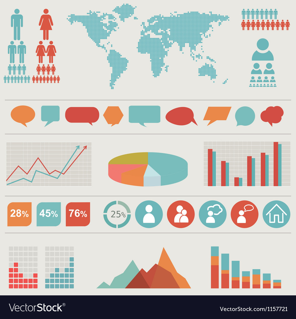 Retro infographics set Royalty Free Vector Image