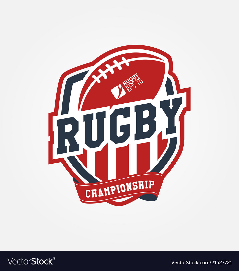 Rugby championship logo sport design Royalty Free Vector