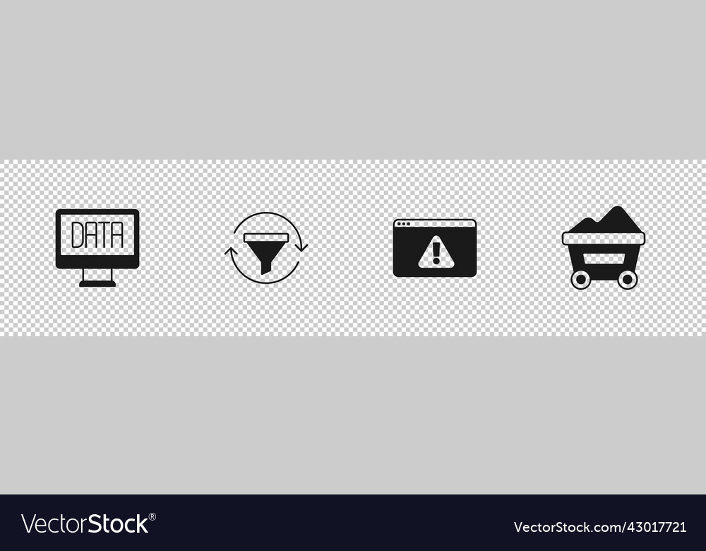 Set data analysis sales funnel with chart Vector Image Set data analysis sales funnel with chart