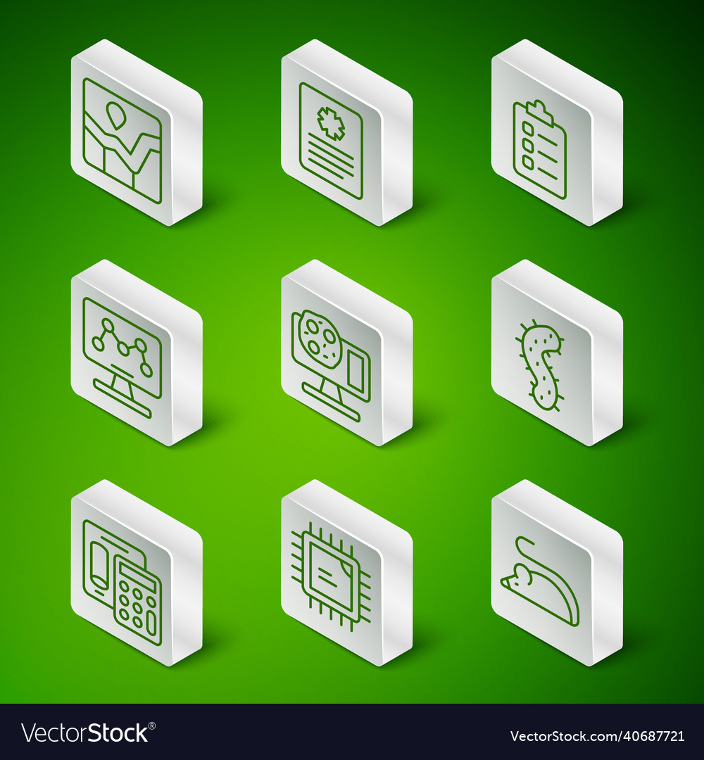 Set line experimental mouse processor cpu graph vector image Set line experimental mouse processor cpu graph