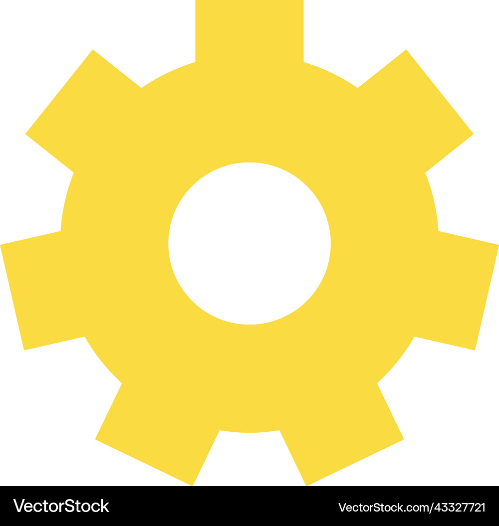 Settings gear flat color ui icon Royalty Free Vector Image