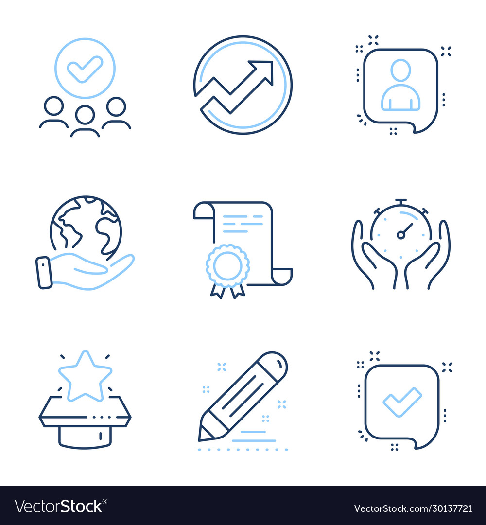 Timer confirmed and developers chat icons set vector image Timer confirmed and developers chat icons set
