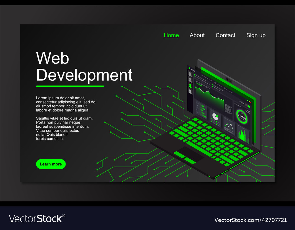 Web development concept design Vector Image Web development concept design