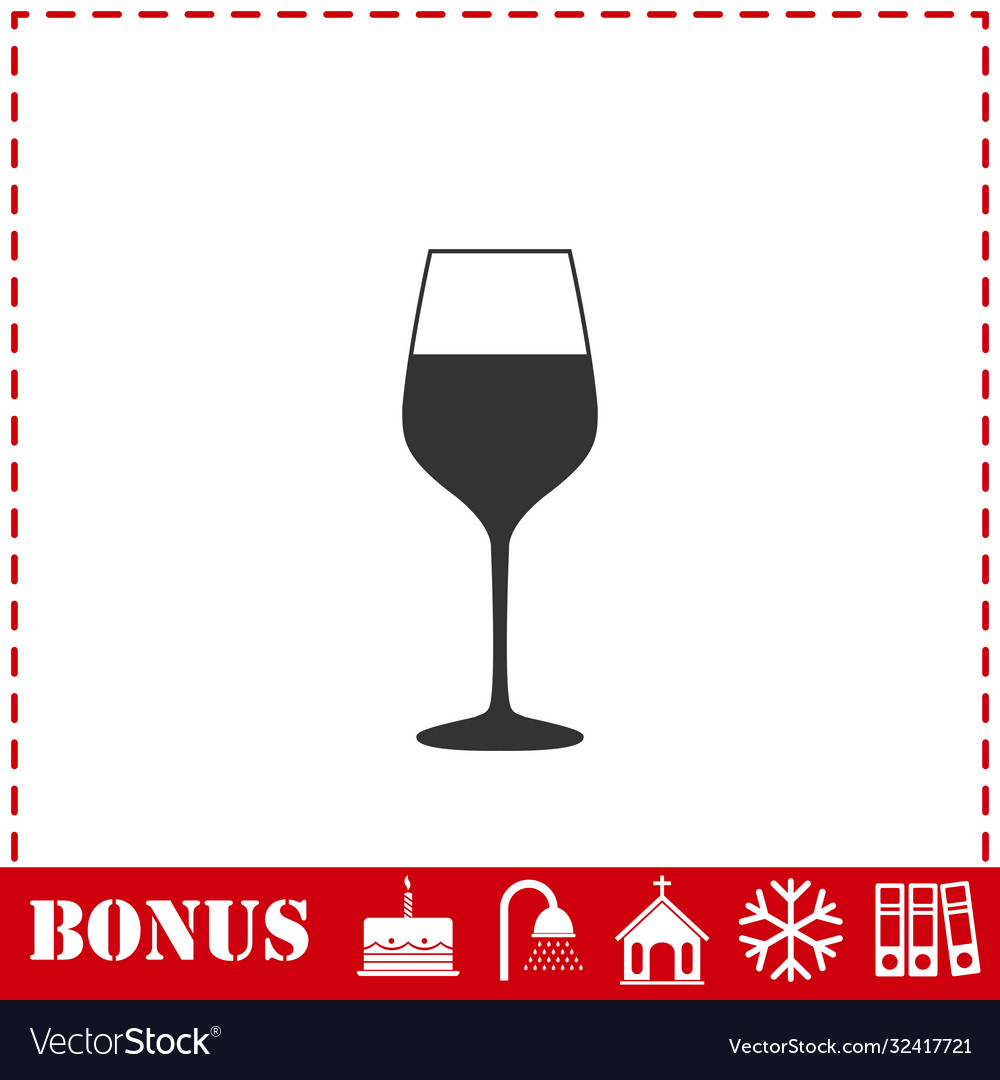 Wineglass icon flat