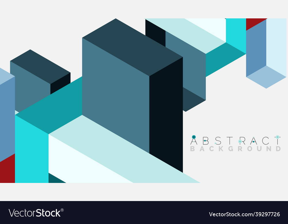 Abstract background 3d cubes cubic elements vector image Abstract background 3d cubes cubic elements